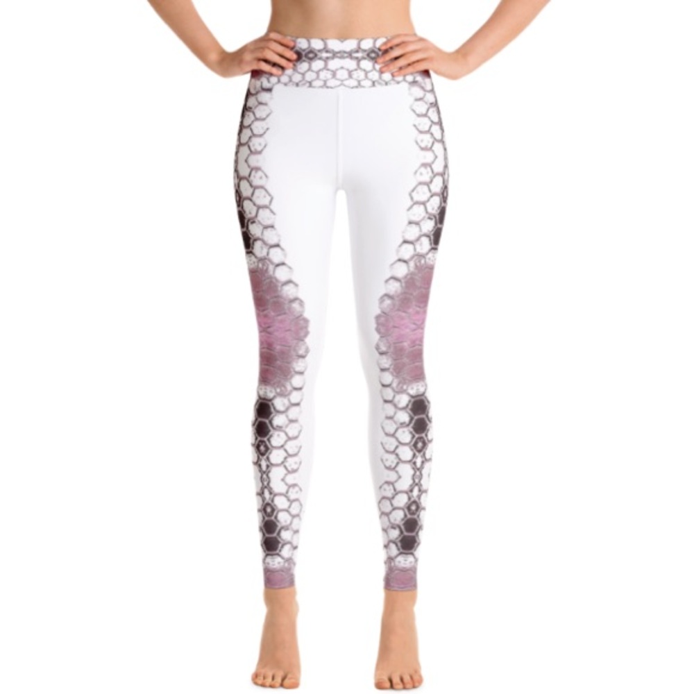 Ventcri Snakeskin Print High Waist Yoga Leggings